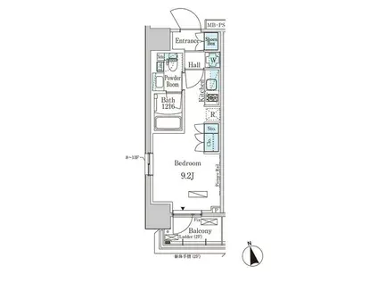 パークアクシス門前仲町イースト(ワンルーム/5階)の間取り写真