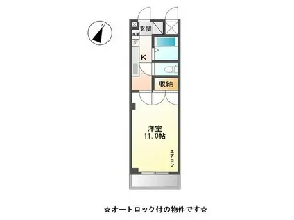 プレジデント・川中(1K/4階)の間取り写真