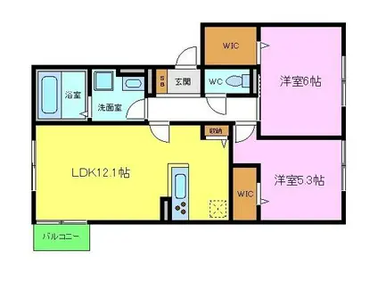 フェニーチェ浜寺(2LDK/1階)の間取り写真