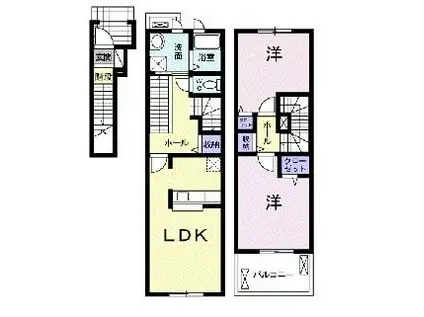 イースト・アイランドI(2LDK/2階)の間取り写真