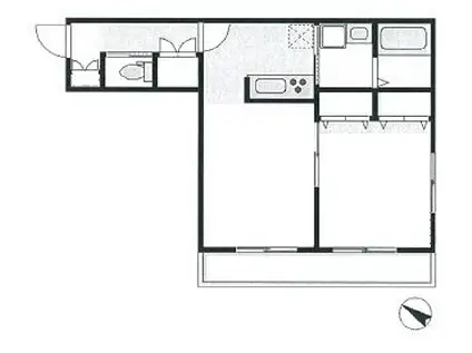 メゾンクレイン(1LDK/2階)の間取り写真