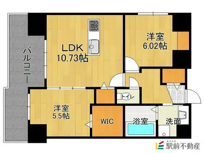プレジデンス ざ・荒江(2LDK/10階)の間取り写真