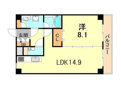 ステラ田中町(1LDK/7階)の間取り写真