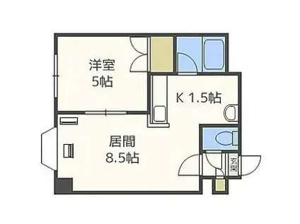 セントポーリア五番館(1LDK/4階)の間取り写真
