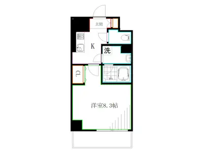 VILLA DOUCEUR(1K/3階)の間取り写真