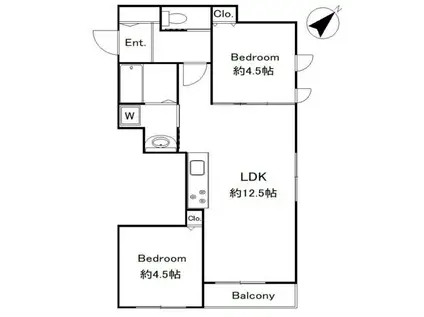 イル・ポスト・ソレッジャート(2LDK/3階)の間取り写真