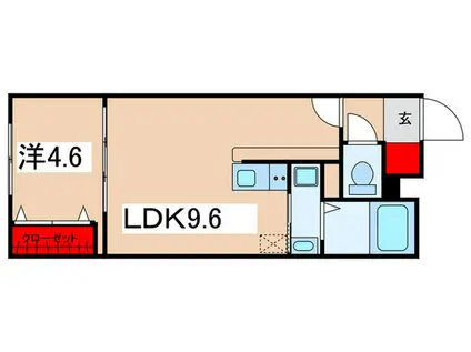 アザーレ・ディオン三田(1LDK/1階)の間取り写真