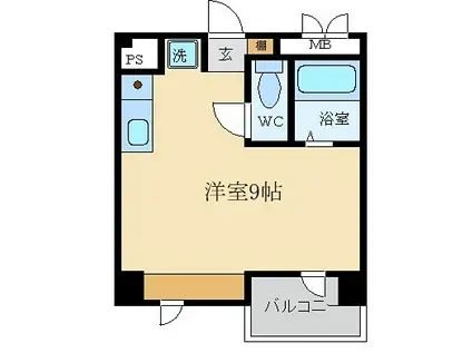 ベルトピア御殿山(ワンルーム/4階)の間取り写真