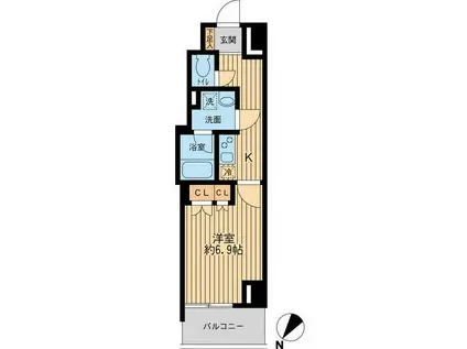 日本橋ファーストレジデンス(1K/7階)の間取り写真