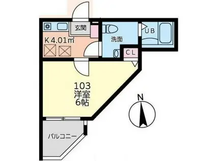 CASAMOMA中野島(1K/1階)の間取り写真