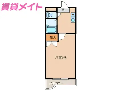 ロジュマン生桑(1K/3階)の間取り写真