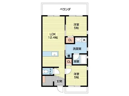 YZ OCEAN(2LDK/4階)の間取り写真