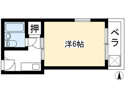 コーポ新道(1K/4階)の間取り写真