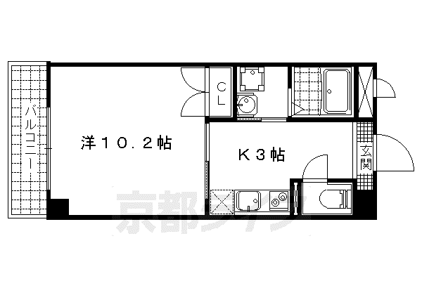 エリーフラッツ京町(1K/5階)の間取り写真