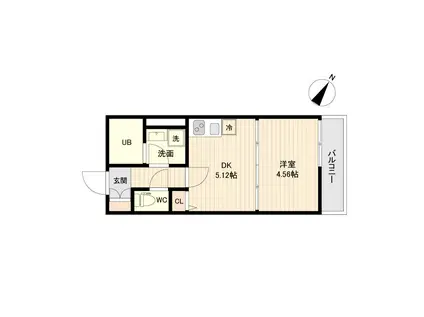 ラクラス三軒茶屋(1DK/3階)の間取り写真