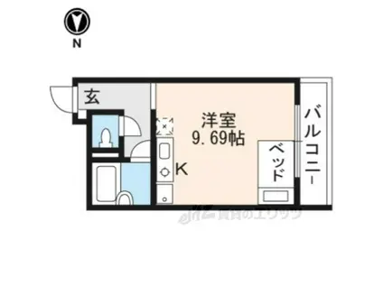 フラワーレジデンスHARE祇園(ワンルーム/2階)の間取り写真