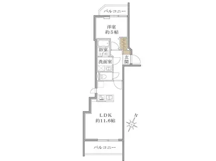 東急田園都市線 溝の口駅 徒歩6分 4階建 新築(1LDK/3階)の間取り写真