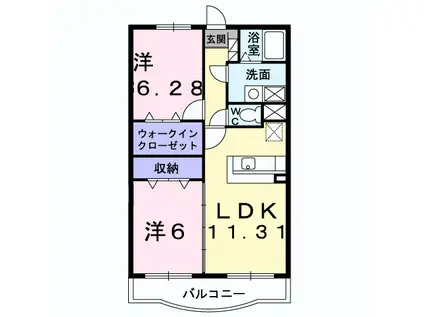 エテルノ・カーサ(2LDK/2階)の間取り写真