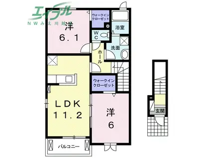 ルミナスB(2LDK/2階)の間取り写真