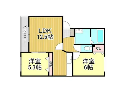 DOM312 (2LDK/1階)の間取り写真