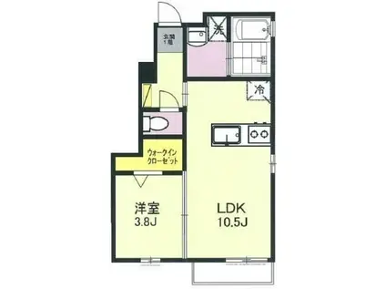 メゾンリブェール(1LDK/1階)の間取り写真