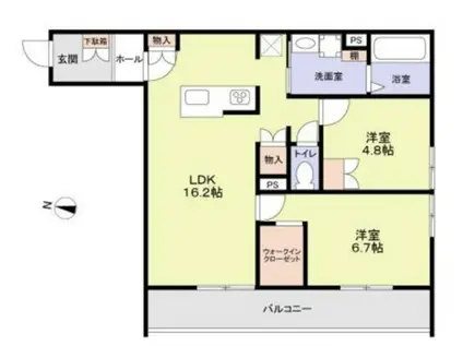 CERISIER(2LDK/1階)の間取り写真