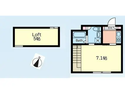 エバーグリーンエス(1K/2階)の間取り写真