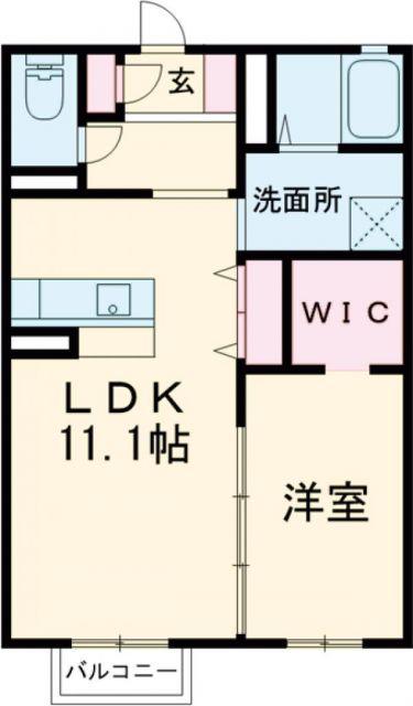 ブランエールL(1LDK/1階)の間取り写真