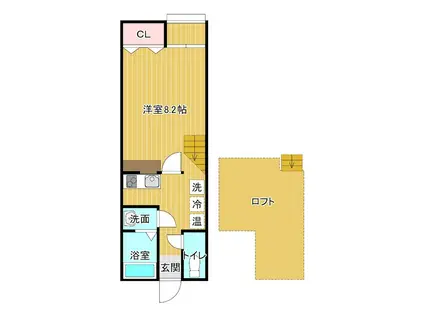 クエストA(1K/2階)の間取り写真