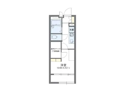 レオパレスドリーム(1K/1階)の間取り写真