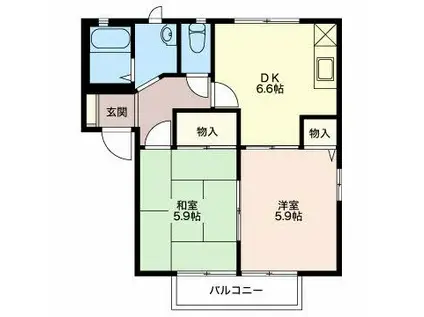 フレグランス絢香(1LDK/2階)の間取り写真