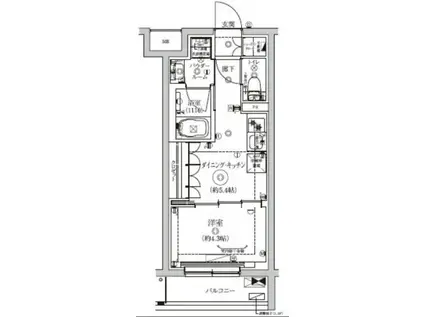 セジョリ東陽町II(1DK/2階)の間取り写真