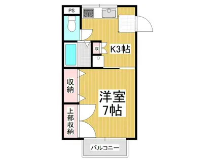 アーバンハイムM(1K/2階)の間取り写真