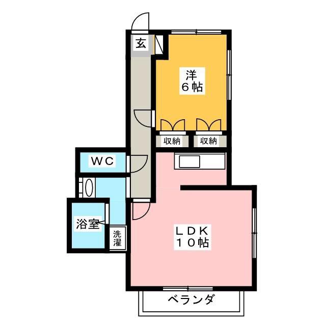 クレスト上鷺(1LDK/2階)の間取り写真