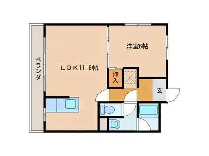 CITY HOUSE(1LDK/2階)の間取り写真