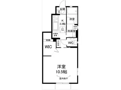 メゾン プランドールII(1K/1階)の間取り写真