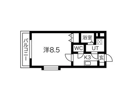 ブルー・シエルII(1K/2階)の間取り写真