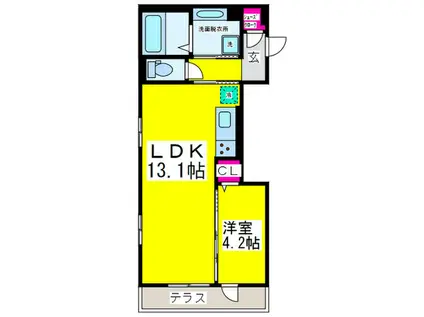 フェスタ大仙(1LDK/1階)の間取り写真