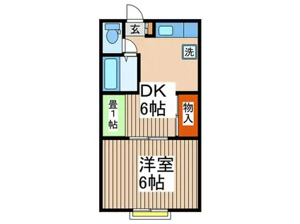 行徳・石田マンション(1DK/2階)の間取り写真