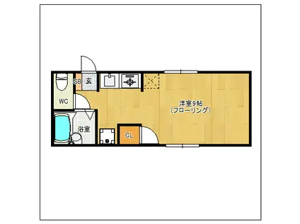 Kアネックス(ワンルーム/4階)の間取り写真