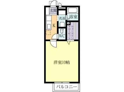 パナメゾン(1K/1階)の間取り写真