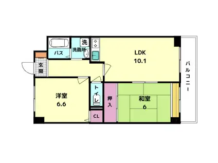 ウエストポートA棟(2LDK/2階)の間取り写真