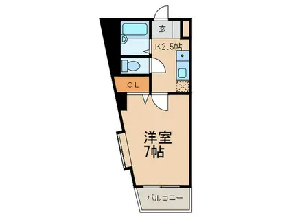 シルクヴィラ南福岡(1K/8階)の間取り写真
