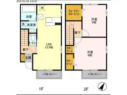 グランデフラワー(2LDK/1階)の間取り写真