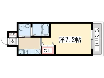 ドゥーエ江坂2(1K/4階)の間取り写真