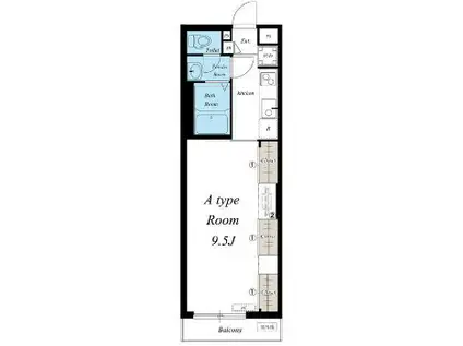 リブリ・LES AMIS(1K/3階)の間取り写真