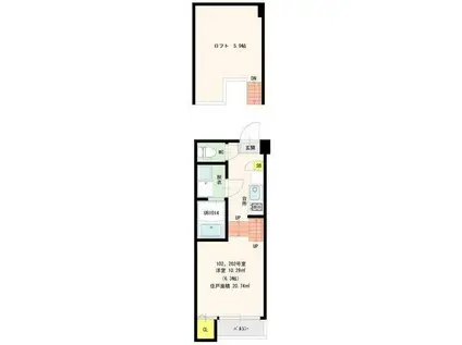 ソレイユ七隈(1K/2階)の間取り写真