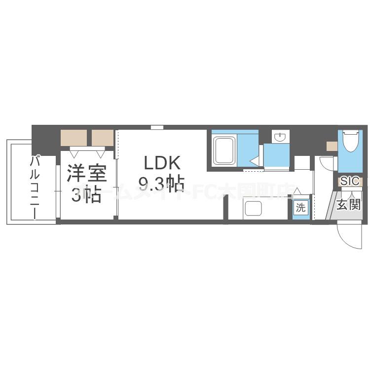 ARTIZA堺(1LDK/11階)の間取り写真