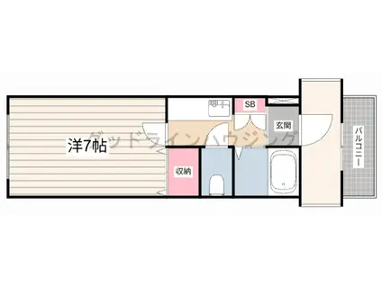 パークハウスイッセイ(1K/2階)の間取り写真