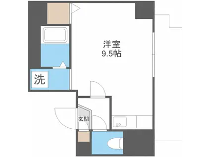 シルキーU6・1(ワンルーム/6階)の間取り写真